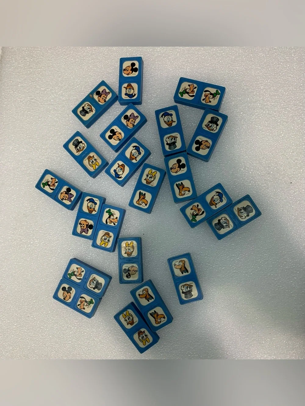 Whitman Disney Dominoes Plastic Tile Game Pieces Lot, Black & Blue